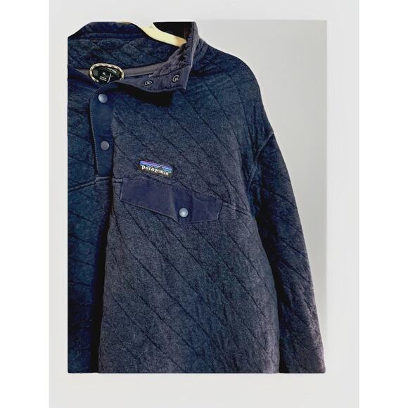 Patagonia Organic Cotton Quilted Snap Pullover - Navy (XL) - Picture 4 of 4